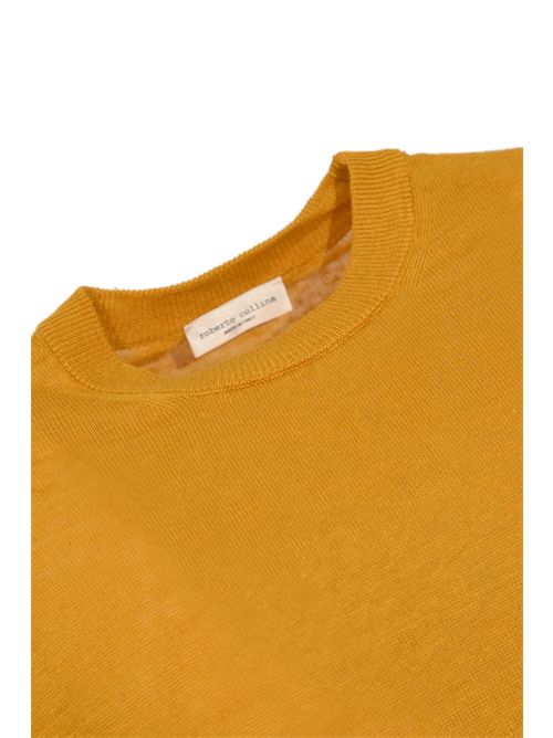 T-shirt in maglia di lino Giallo ROBERTO COLLINA | 261MYA2022143